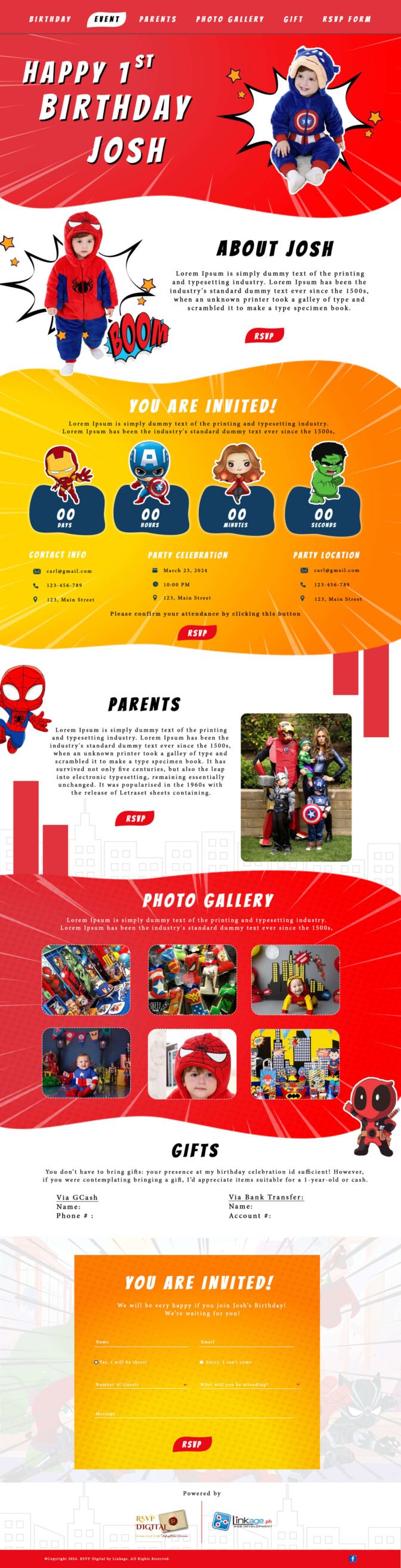 birthday event marvel theme